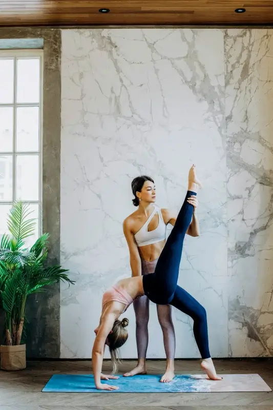 ladies yoga picture elegant realistic dynamic 