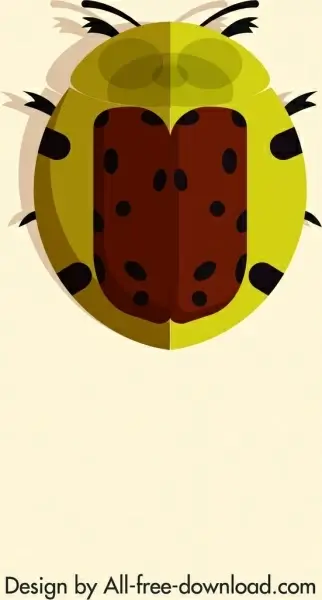 ladybug insect icon red yellow spotted decor