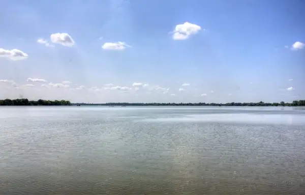 lake landscape at horseshoe lake state park illinois