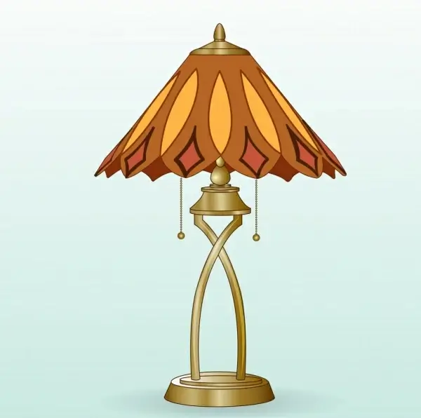 lamp icon colored 3d design elegant classical decor
