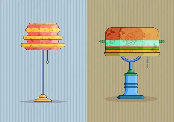 lamp icons colorful classical decor