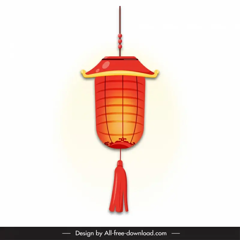 lantern china icon flat symmetric classical design 