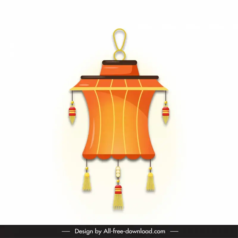 lantern china icon symmetric classical design 