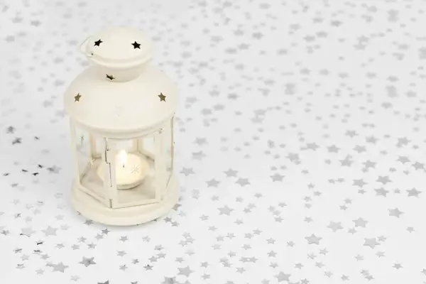 lantern on starry background