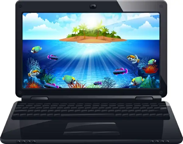 laptop screen with realistic design