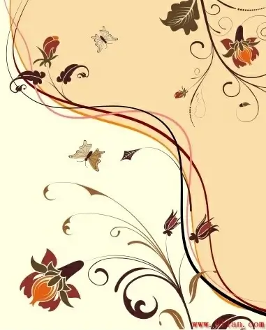 Decorative background natural flowers theme classical design Vectors  graphic art designs in editable .ai .eps .svg .cdr format free and easy  download unlimit id:280301
