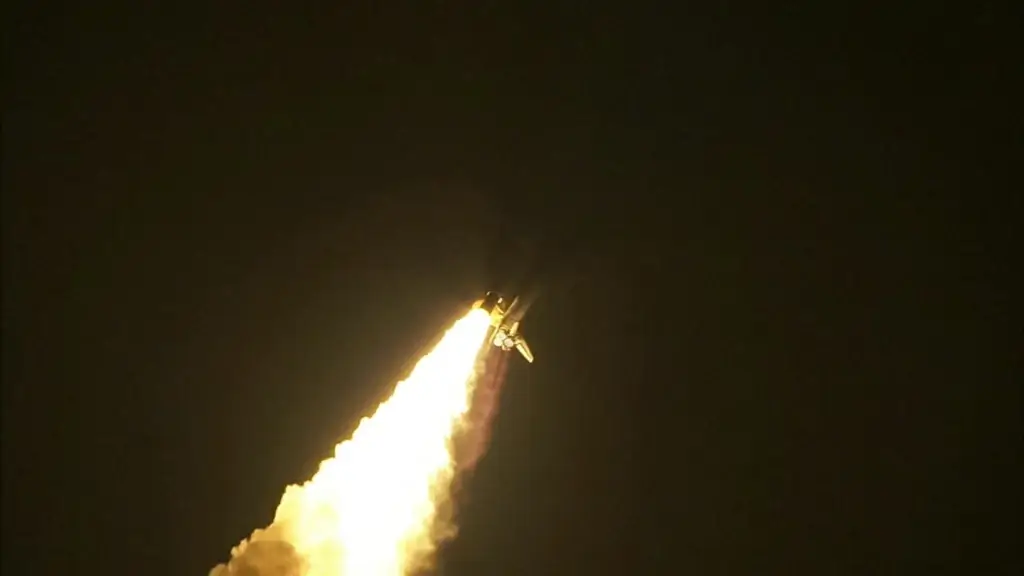 launching rocket into the dark sky