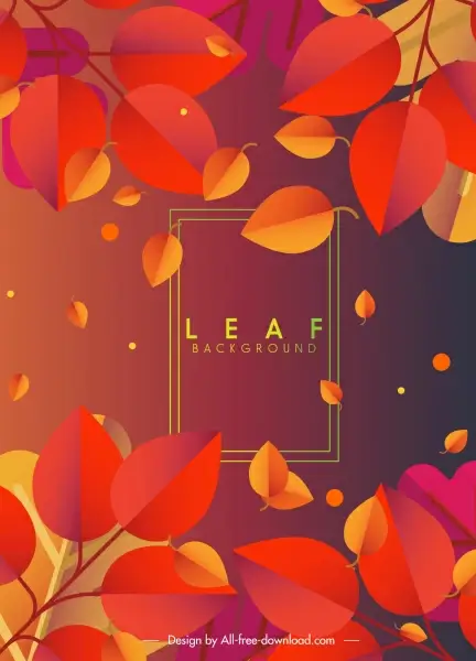 leaf background bright red yellow falling sketch
