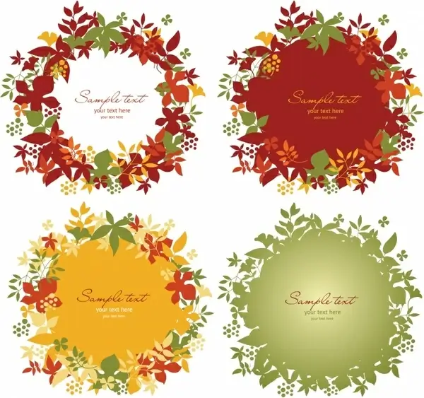 laurel wreath text box templates colorful flat decor
