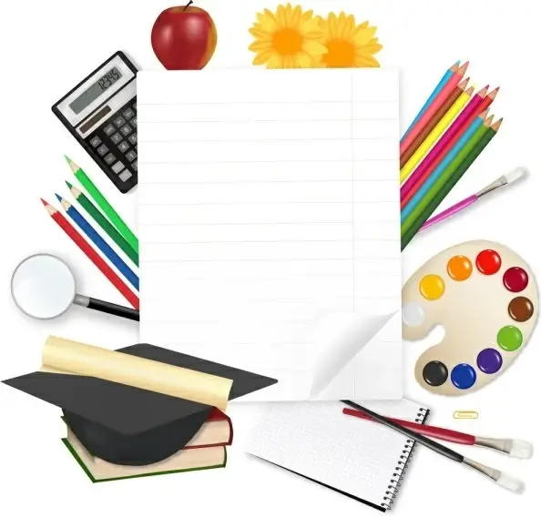learn stationery 05 vector