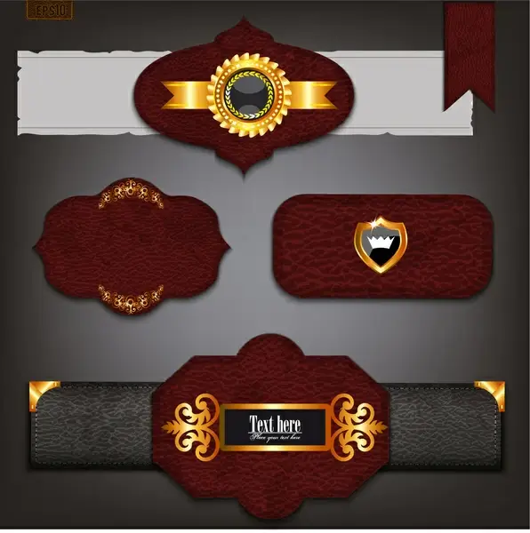 leather banner and ribbon set