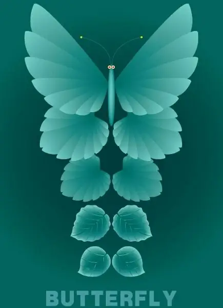 leaves and butterflies vector
