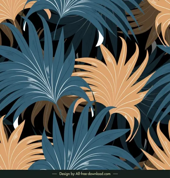 leaves background colored classic decor luxuriant design