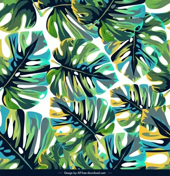 leaves pattern template colorful classical decor