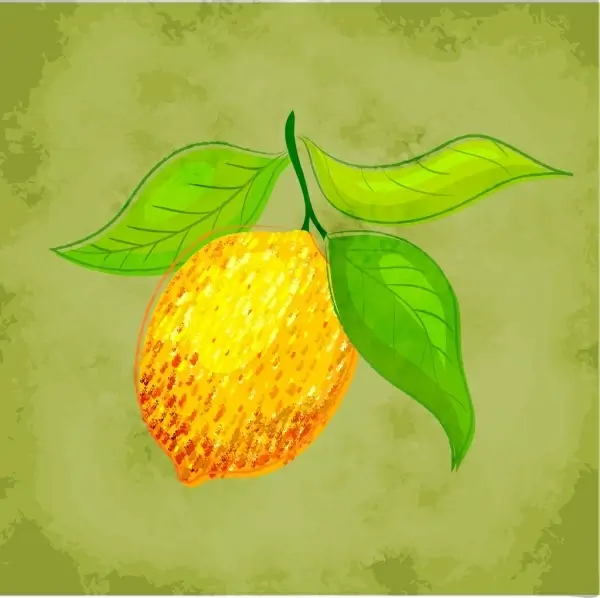 lemon drawing multicolored icon retro design