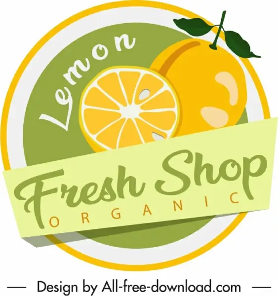 lemon label template colored flat handdrawn sketch