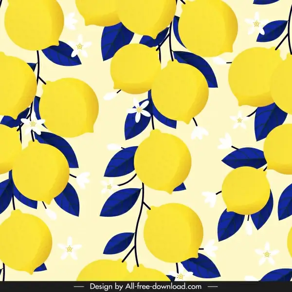 lemon pattern bright colored classic luxuriant sketch