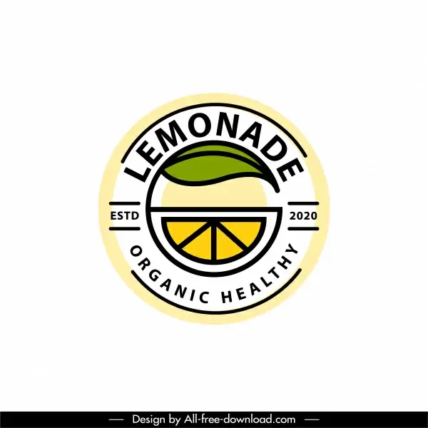lemonade logotype colored flat design slice sketch