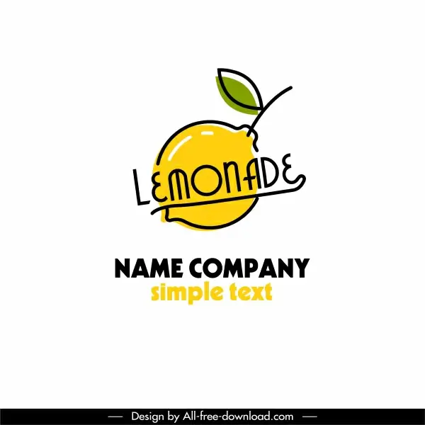 lemonade logotype colored flat handdrawn sketch