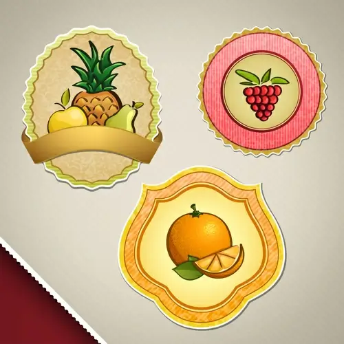 lemonade with grapes and pineapple vector labels
