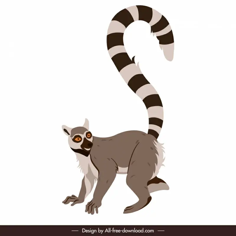 lemur animal icon classical handdrawn sketch