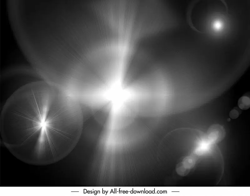 lens flares brushes backdrop template bokeh light effect monochrome