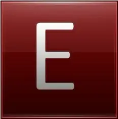 Letter E red 