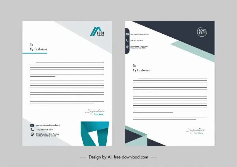 letterhead business identity geometrical decorated template