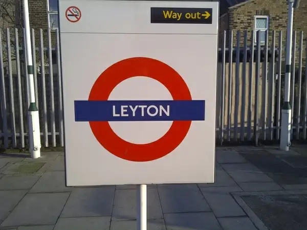 leyton london underground sign