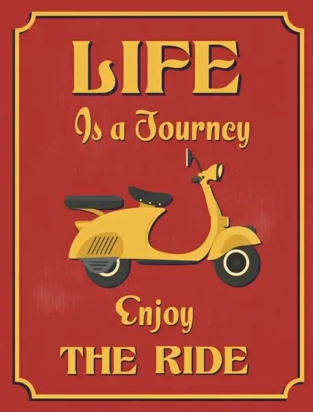 lifestyle banner retro motorcycle icon decor