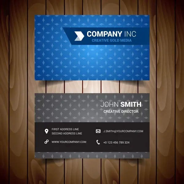 light blue business card
