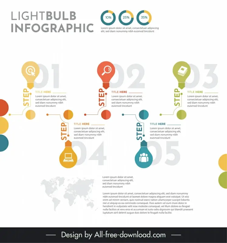 light bulb infographic template modern elegant design 