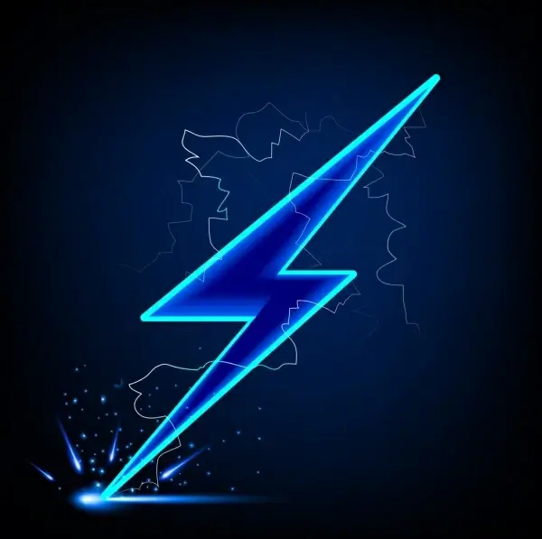 lightning icon bright sparkling design