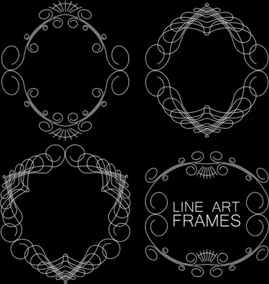 line art frames design vector 