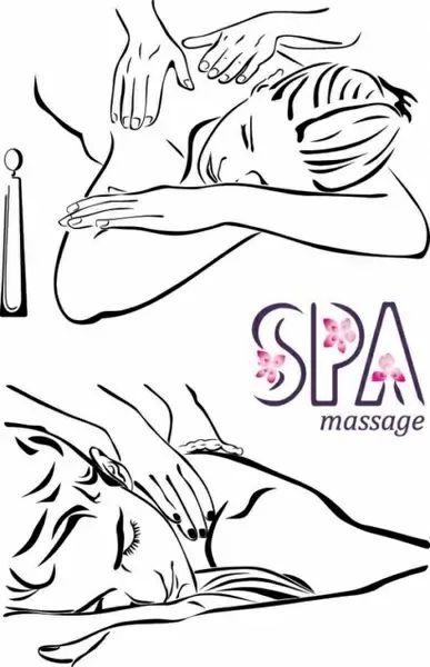 lines beauty massage vector