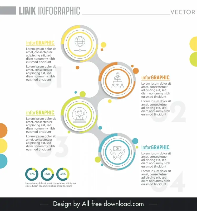 link infographic  template flat circles connection 