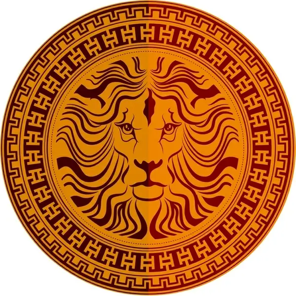 lion decoration on medallion template