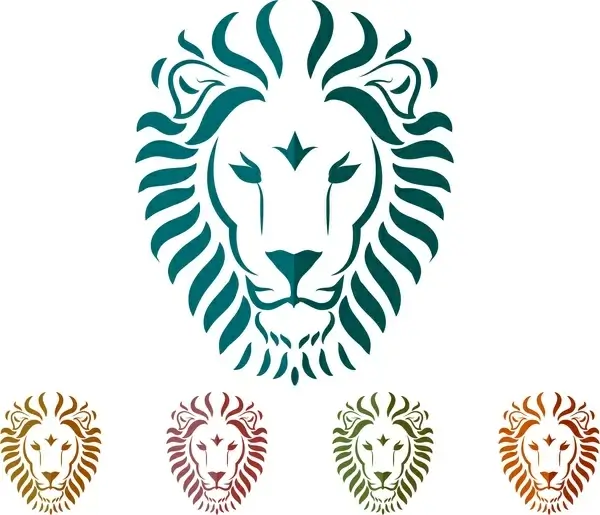 lion heads decoration collection in various colors