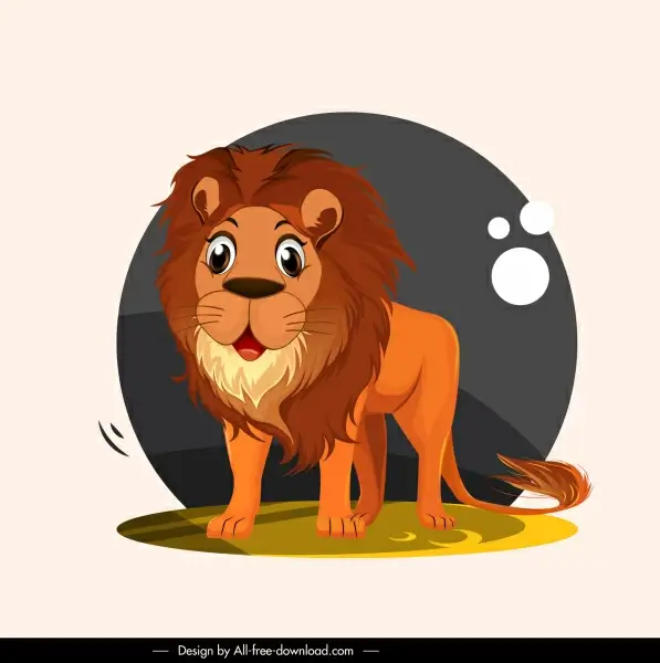 lion icon cute cartoon character sketch