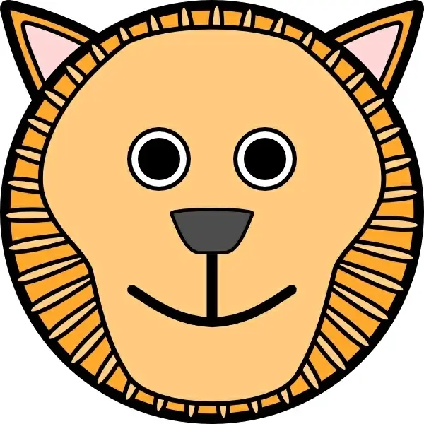 Lion Rounded Face clip art