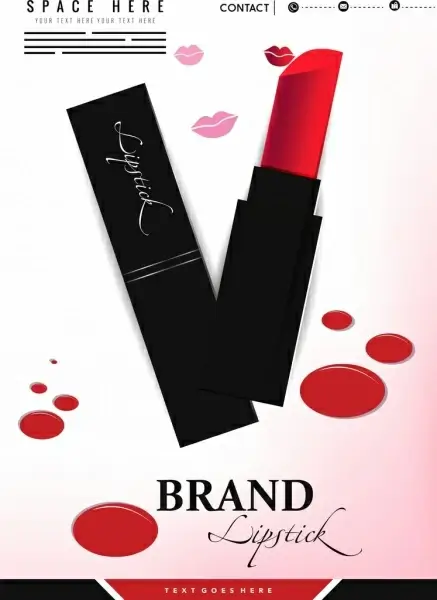 lipstick advertisement lips icons color marks decor