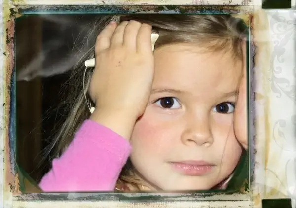 little girl thinking