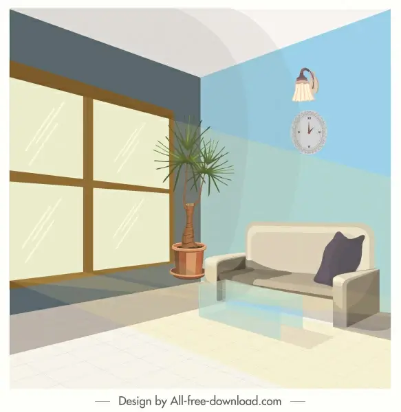 living room decor template modern decor 3d design