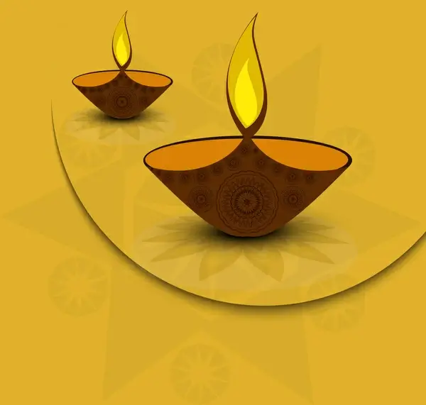 lluminated oil lamp on beautiful diwali background
