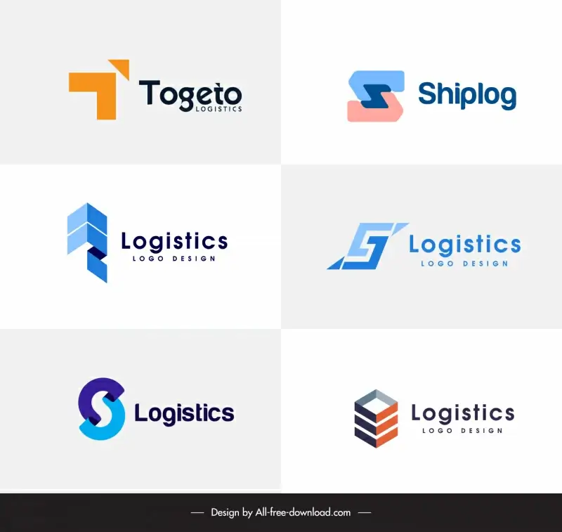 logistics logo collection modern geometric shapes