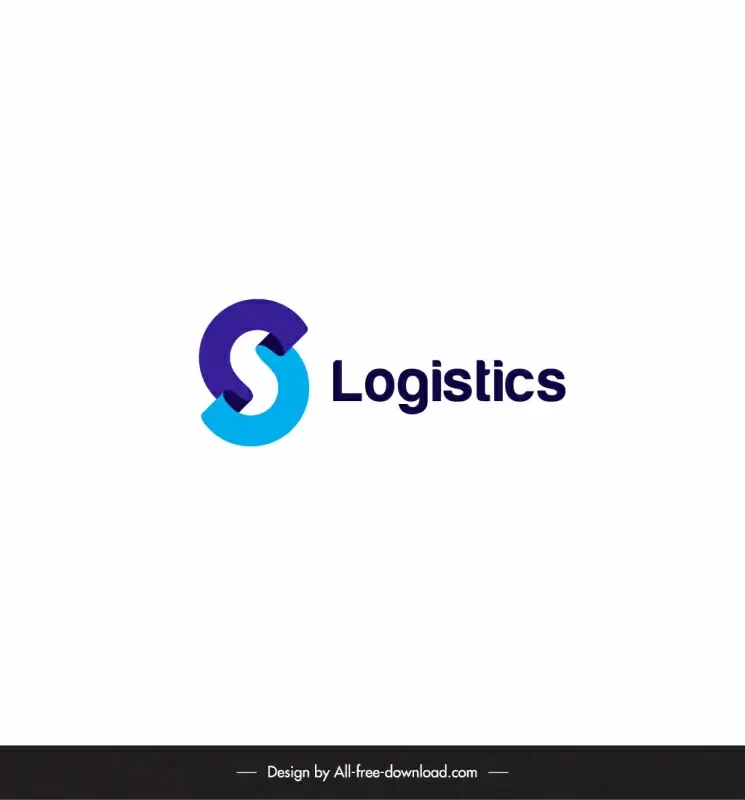 logistics logo template 3d curves