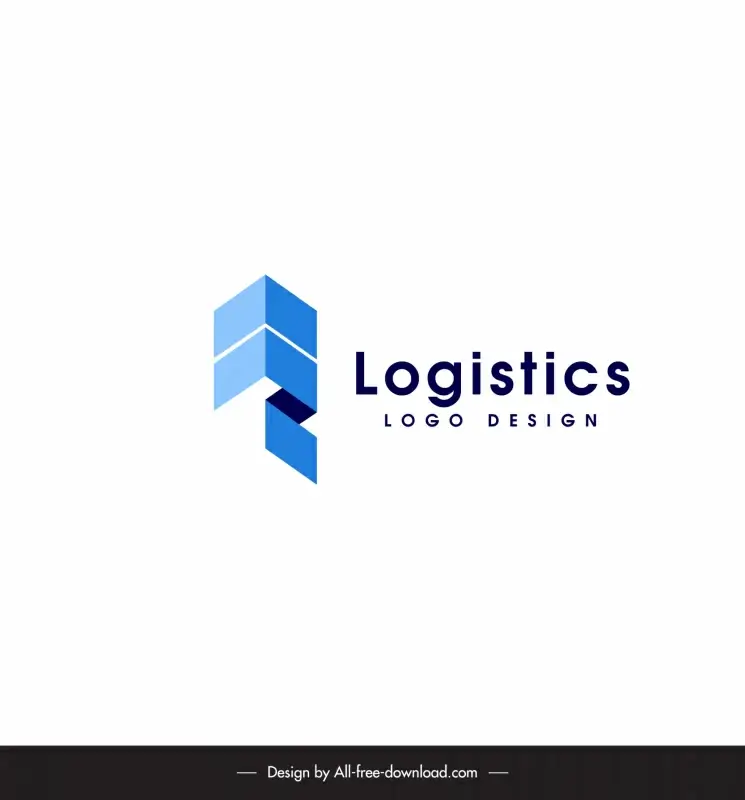 logistics logo template elegant 3d geometric design