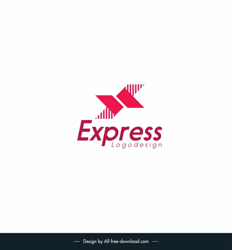 logistics logo template modern flat elegant geometrical arrow shapes texts design 