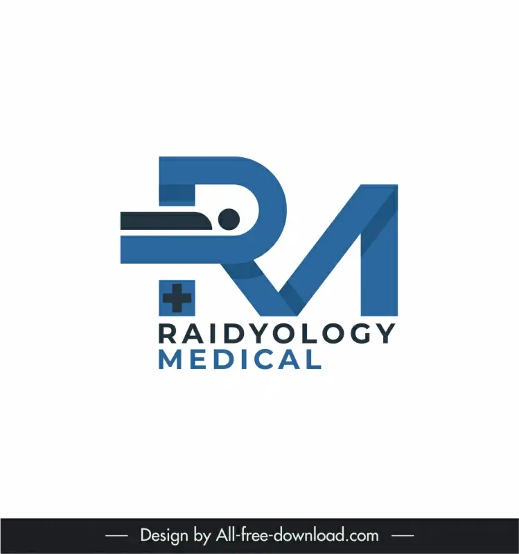 logo 2 in 1 raidyology center medical lab logotype modern elegant stylized texts medical cross sketch