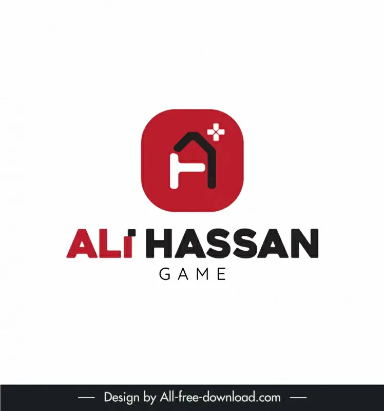 logo ali hassan game template stylized text geometry